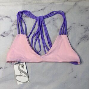 Sheridyn Fisher Swimwear Bikini Top Size Medium Purple Pink Strappy New NwT Swim